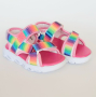 №23-28 *СВЕТЕЩИ* детски сандали за момиче с Цветовете на Дъгата на BUBBLE KIDS, снимка 2