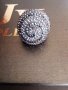 Уникален огромен сребърен пръстен със Сваровски кристали , снимка 7