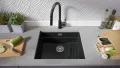 Графит гранитна мивка за вграждане под плот Прага 60 Level 560 x 470 мм, снимка 2
