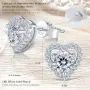 Обeци със сърце от моасанит 0.5 CT, S925 с родиево покритие – за подарък, снимка 4