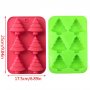 6 Елхи Елха дълбок силиконов молд форма калъп гипс сапун шоколад декор украса, снимка 3