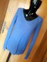 Синя дебела блуза изкуствена плетка с цепка на гърба С, снимка 1 - Блузи с дълъг ръкав и пуловери - 35052158