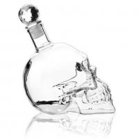 Стъклена бутилка "ЧЕРЕП" 1000мл, снимка 2 - Подаръци за мъже - 35266461