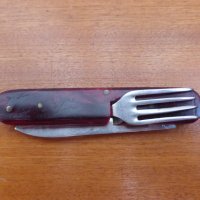 Джобно ножче 2 инструмента с виличка червено с калъф, снимка 8 - Антикварни и старинни предмети - 44439022