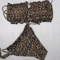 Леопардов бански с къдрици ХИТ, снимка 3 - Бански костюми - 28038119