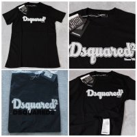 Dsquared ICON черен мат има с черни букви мат и бяла мъжка фланелка тениска блуза , снимка 2 - Тениски - 40353196