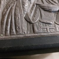 Гръцка икона сребро на Свети Антоний. Проба 950, снимка 3 - Икони - 44186053