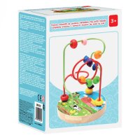 Образователна игра, 10,5х16 см, Дървена основа с цветни топчета, снимка 2 - Игри и пъзели - 40289191