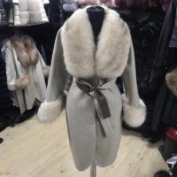 Дамско луксозно палто кашмир вълна и лисица код 87, снимка 1 - Палта, манта - 31829813