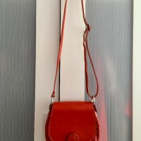 Дамска чанта естествена кожа в оранжево, снимка 2 - Чанти - 42546134