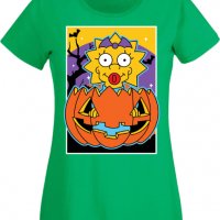 Дамска тениска The Simpsons Maggie Simpson 03,Halloween,Хелоуин,Празник,Забавление,Изненада,Обичаи,, снимка 7 - Тениски - 38154383