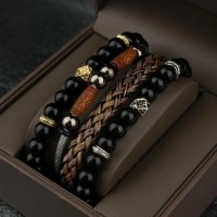 Set of 4 men's bracelets, снимка 1 - Гривни - 39313011