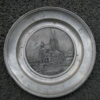 Стара цинкова чиния, снимка 1 - Антикварни и старинни предмети - 32044372