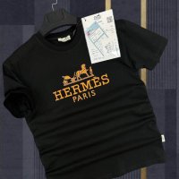 Черна мъжка тениска Hermes  кодVL60H, снимка 1 - Тениски - 44496218