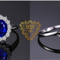 Изящен сребърен пръстен със син сапфир, снимка 6 - Пръстени - 30531268