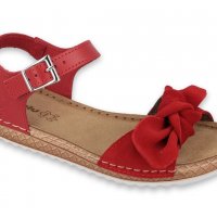 INBLU Италиански дамски анатомични сандали от естествена кожа, Червени, снимка 1 - Сандали - 29479027