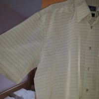 Мъжка риза с къс ръкав сивобежова голям размер, снимка 4 - Ризи - 29142931