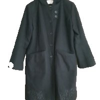 pluz by etage - черно палто с бродерия, снимка 2 - Палта, манта - 33889794