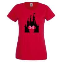 Дамска тениска Minnie Head Disney Castle Подарък,Изненада,Рожден ден,, снимка 8 - Тениски - 36530264