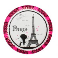 Paris Айфелова кула 10 бр парти чинии чинийки, снимка 1 - Чинии - 31486264