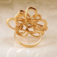 уникално красив златен пръстен ЦВЕТЕ - 8.15 грама, размер № 57-58, снимка 5 - Пръстени - 40207617