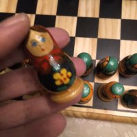 Рядък дървен шах матрьошки РЪЧНА ИЗРАБОТКА, снимка 11 - Шах и табла - 31641822