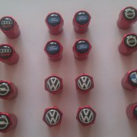 Шестограмни метални червени капачки за вентили винтили с емблеми на кола автомобил мотор джип, снимка 16 - Аксесоари и консумативи - 29435168