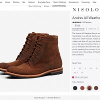 Nisolo Andres All Weather Boot, Waxed Brown , снимка 2 - Мъжки боти - 30337236