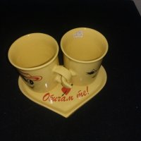 Комплект - чинийка с 2 чаши - жълти !, снимка 1 - Сервизи - 40699961