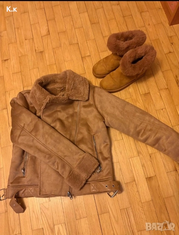 Продавам дамски комплект – палто и ботуши в еднакъв цвят, снимка 1