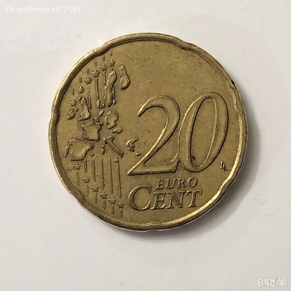 20евро цента от 1999г франция, снимка 1
