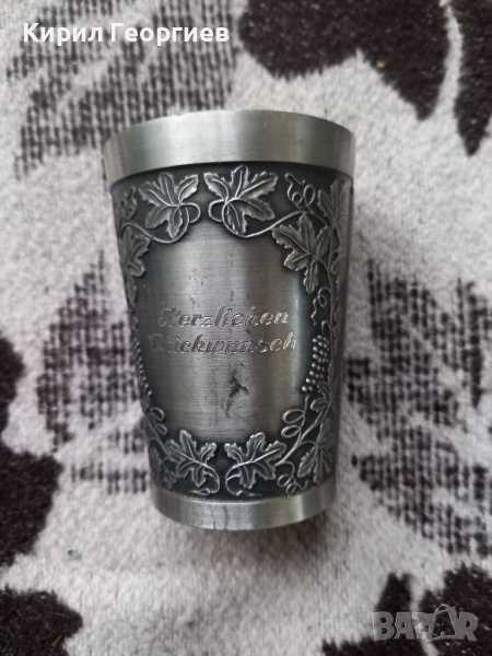 Красива релефна цинкова чаша , снимка 1