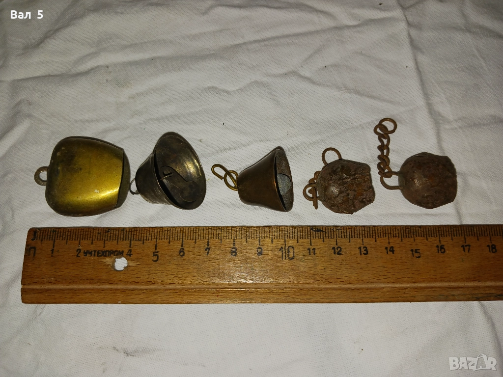 Стари звънчета - 5 броя , звънче , звънец, снимка 1