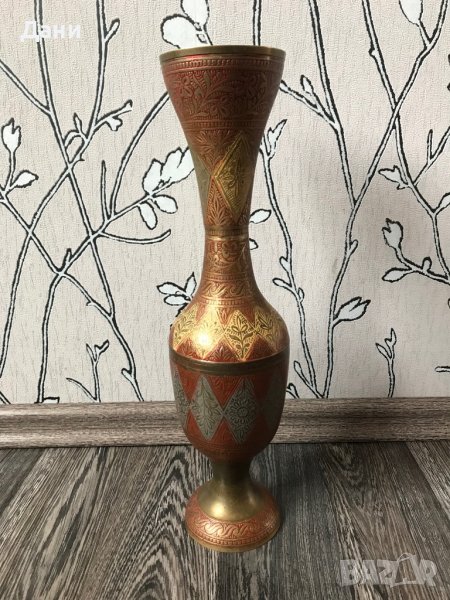 Месингова индийска ваза, снимка 1