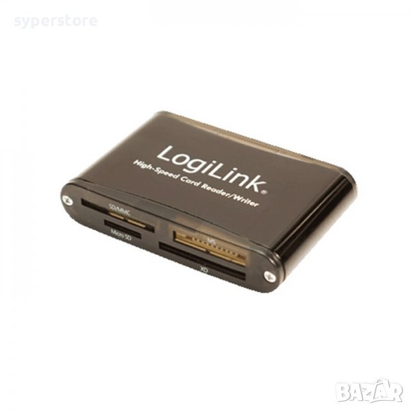 Cardreader Четец на карти, USB2.0 All in One, CR0013, черен/алуминиев, SS300251, снимка 1
