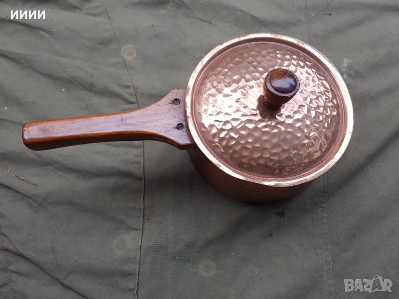 Бакърен тиган с капак, снимка 1