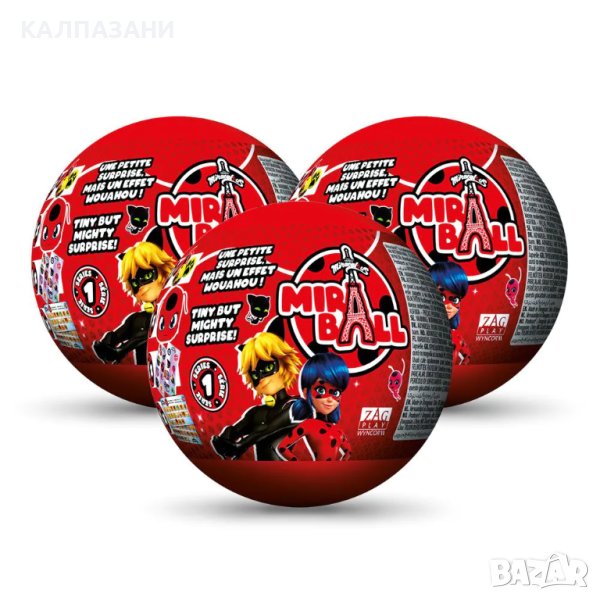 ZAG MIRACULOUS Калинката и Котарака Топка с Плюшена Играчка Изненада М14025 , снимка 1