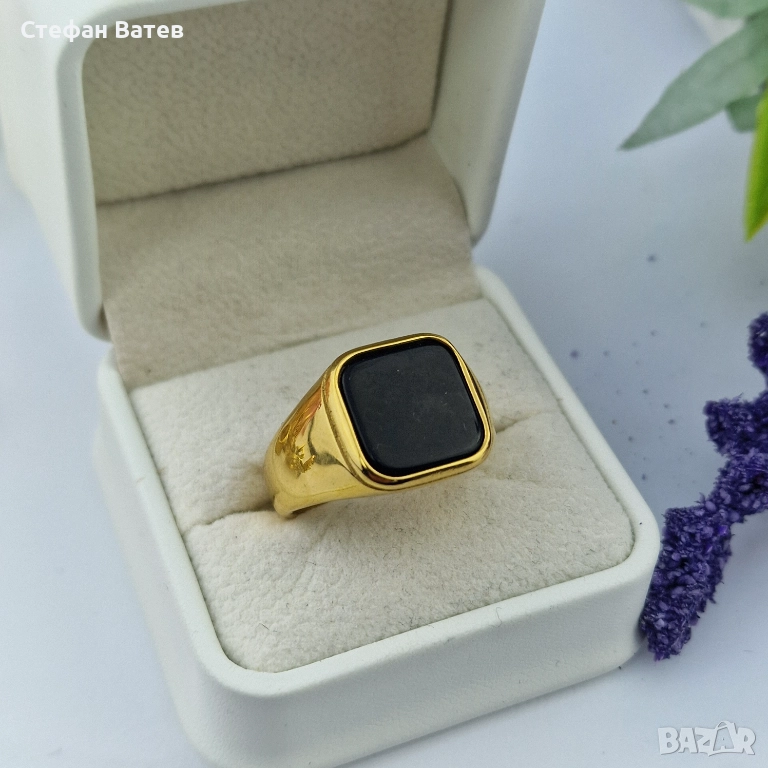 Пръстен „Black Stone Square“, снимка 1