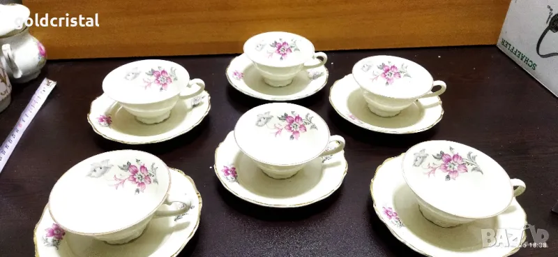 Стар немски порцелан чаши за чай кафе , снимка 1