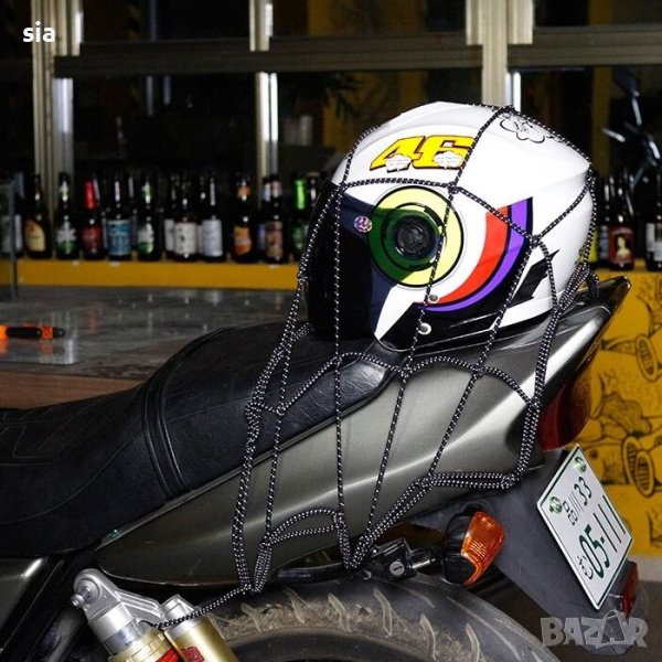 Мрежа за мотор, багажник, каска, АТВ, с подвижни куки, 35*40см, снимка 1