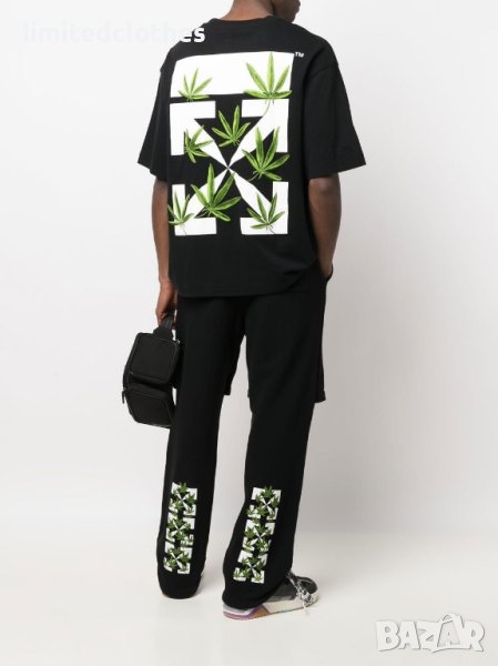 OFF-WHITE c/o VIRGIL ABLOH Black Weed Arrows Logo Мъжка Тениска size L и XL, снимка 1