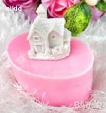 3D къща къщичка с 2 покрива силиконов молд форма фондан гипс шоколад, снимка 1