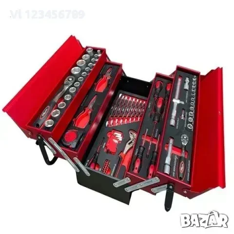 Сгъваем метален куфар с инструменти 85 части, снимка 1