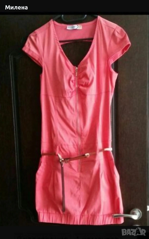 Дамска сатенена рокля - М, снимка 1