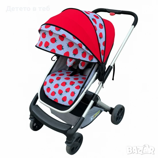 Сенник за количка универсален , сфера ягоди с червено, снимка 1