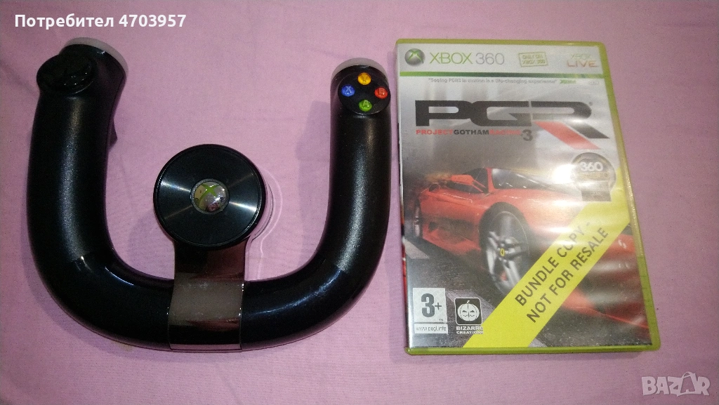 xbox 360 безжичен волан Microsoft speed wheel и игра project gotham 3, снимка 1