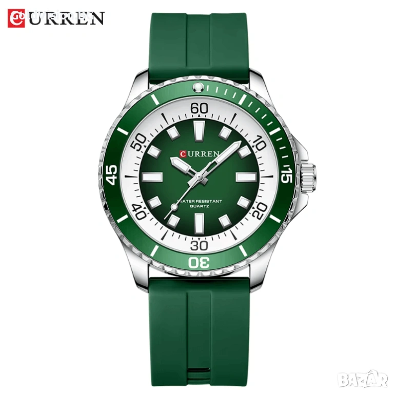 Мъжки часовник – CURREN 8448 – Green + ПОДАРЪК, снимка 1
