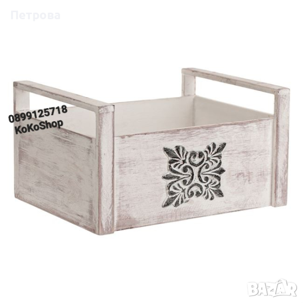 Декоративна щайга-30х23х16 см./Бяла декоративна щайга, снимка 1