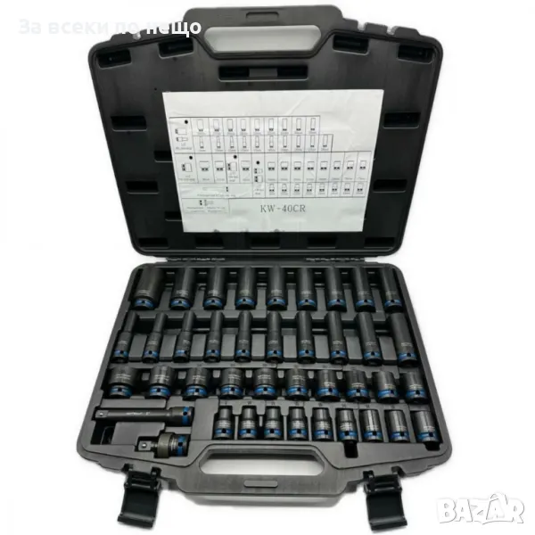 Комплект ударни вложки 1/2" 40 части KraftWelle, снимка 1
