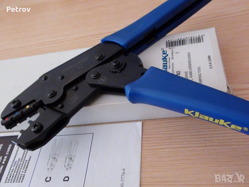 KLAUKE K82 - Made in Sweden - ТОП PROFI Кримпклещи за Кабелни Обувки 0,5-6mm²!!!ЧИСТО НОВИ!!!GERMANY, снимка 1